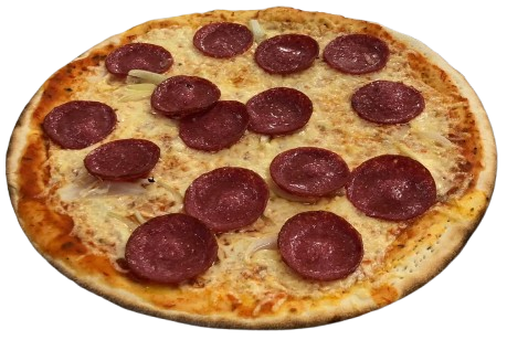 Bari Pizza tomatsås,ost, lök, salami